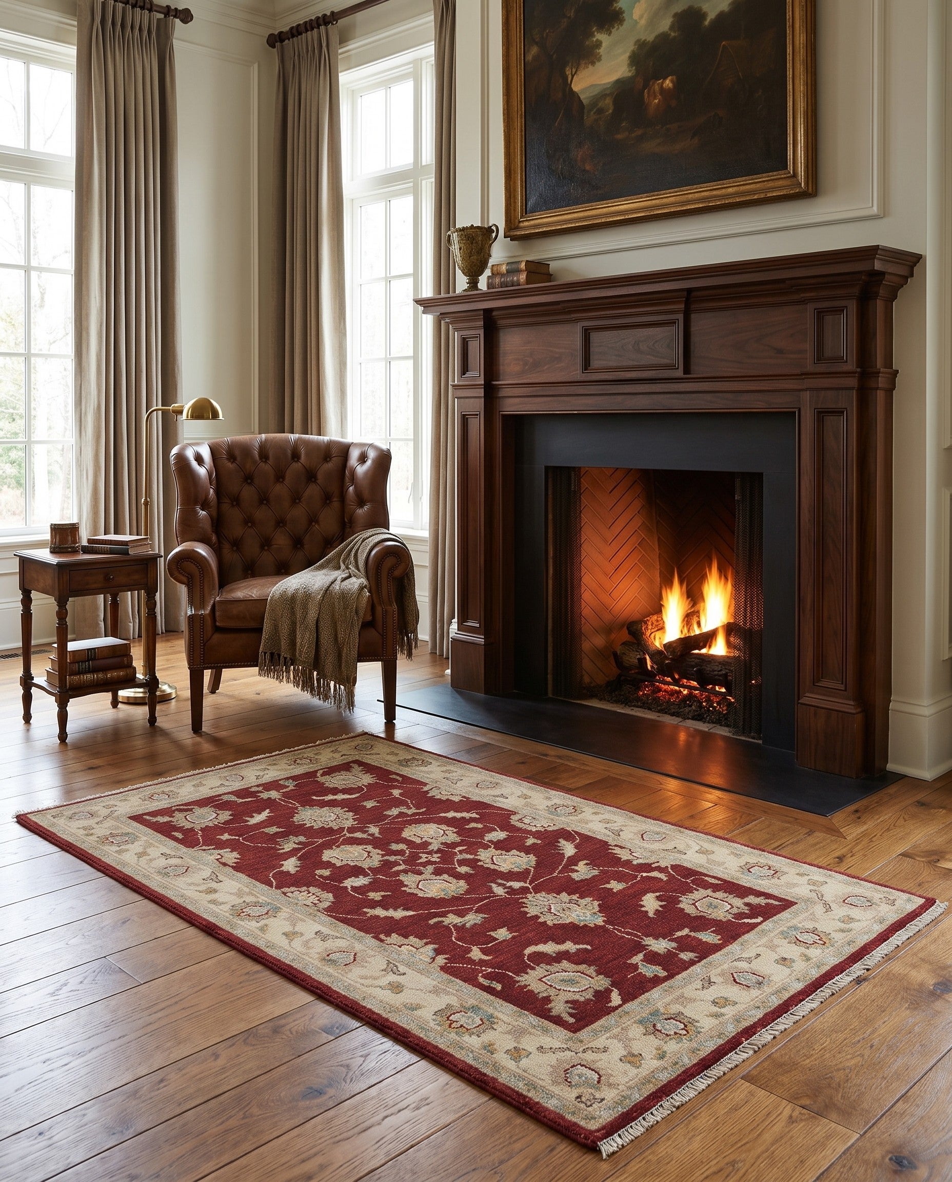 2' 11 x 4' 9 Hand Knotted Ziegler Rug