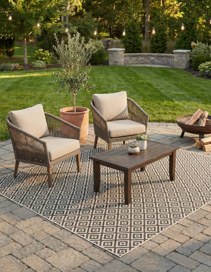 Detail image of 7' 10 x 7' 10 Washable Jill Zarin Costa Rica Indoor / Outdoor Square Rug