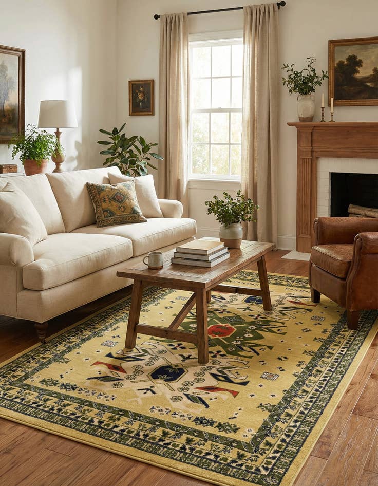 Detail image of 5' 3 x 8' Heriz Design Rug