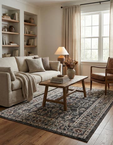 Charcoal Gray Eco Traditional Rug