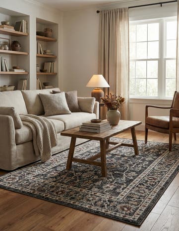 Charcoal Gray Eco Traditional Rug