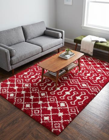 6' x 9' Moroccan Trellis Shag Rug