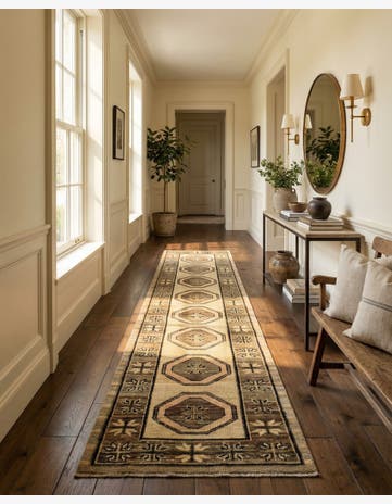 2' 8 x 12' 2 Hand Knotted Oushak Wool Runner Rug