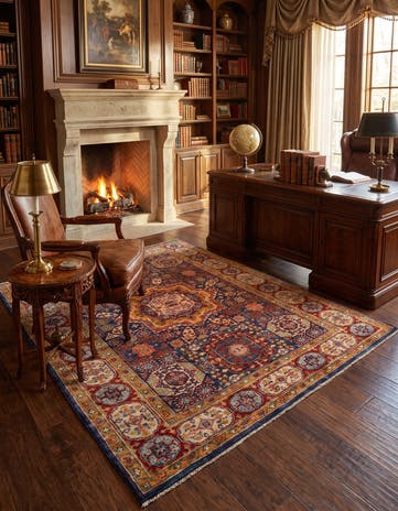 4' 2 x 6' 3 Hand Knotted Mamluk Ziegler Rug