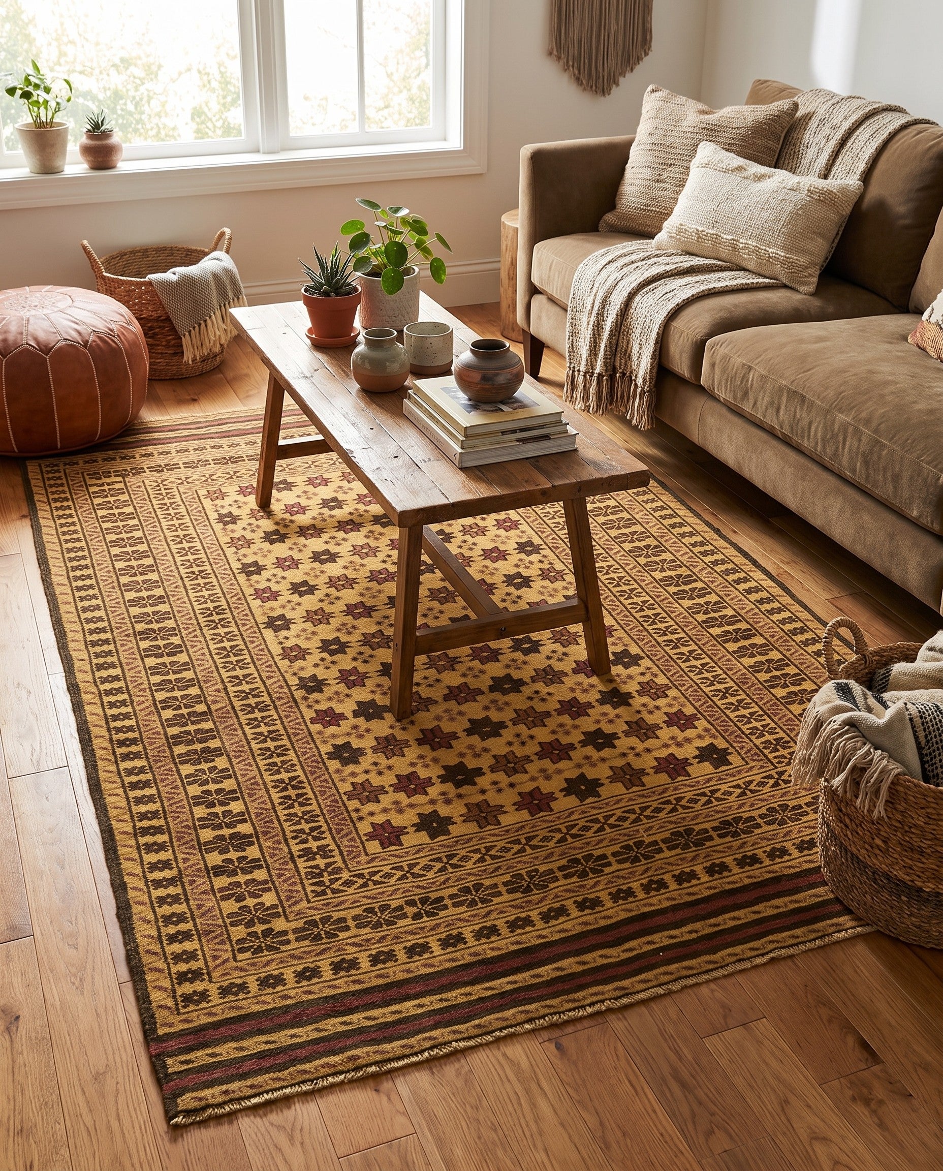 3' 10 x 6' 5 Hand Knotted Sumak Wool Rug