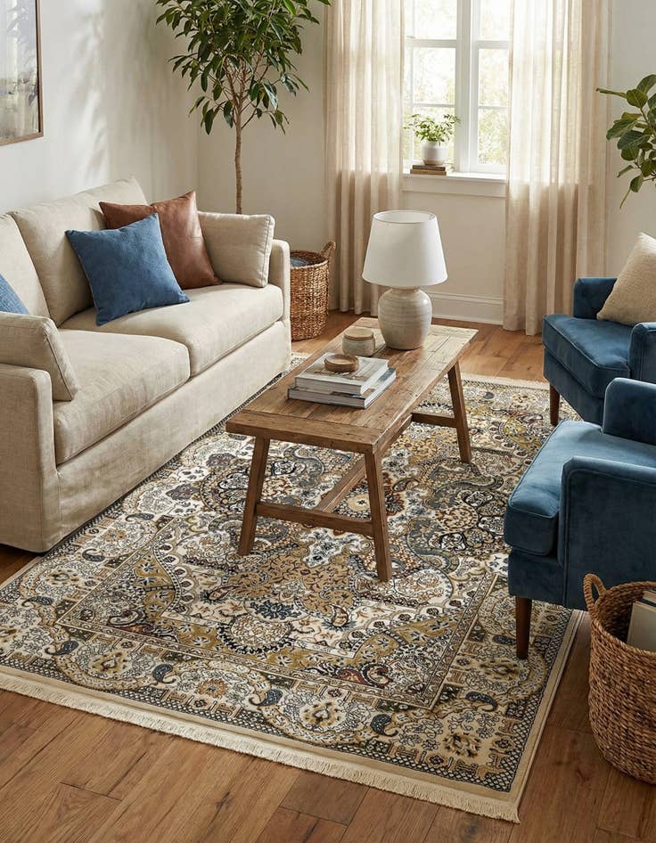 Detail image of 5' 3 x 8' Nain Design Rug