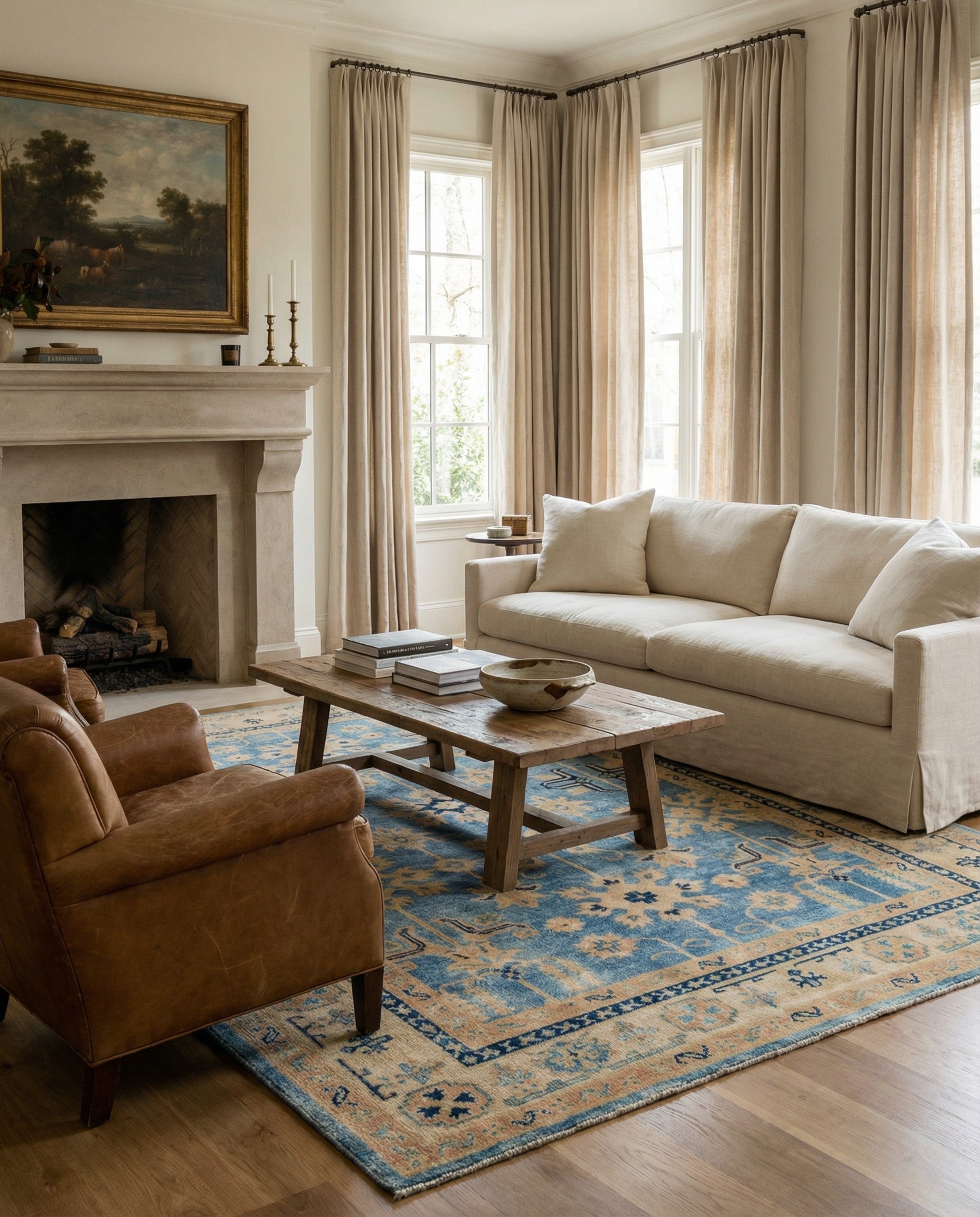 5' 2 x 7' 10 Hand Knotted Oushak Wool Rug