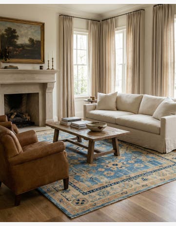 5' 2 x 7' 10 Hand Knotted Oushak Wool Rug