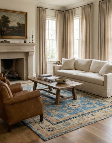 5' 2 x 7' 10 Hand Knotted Oushak Wool Rug