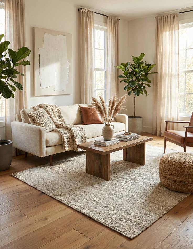 Detail image of 4' 7 x 6' 5 Hand Woven Kilim Modern Wool Rug