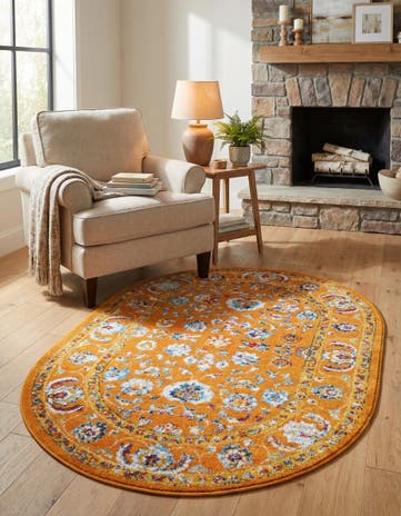 Orange Aurelia Oval Rug