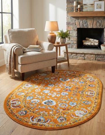 Orange Aurelia Oval Rug