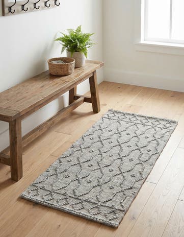 Gray Hand Woven Larsa Jute Runner Rug