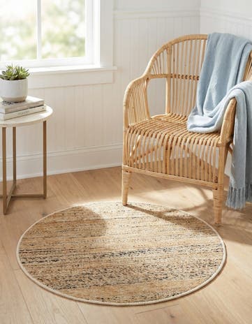 3' 1 x 3' 1 Hand Woven Palm Beach Jute Round Rug