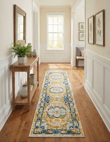 Yellow Gold Madeline Vintage Runner Rug