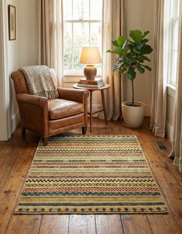 2' 11 x 3' 11 Hand Knotted Modern Ziegler Rug