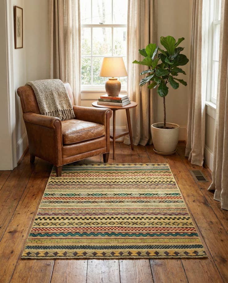 Detail image of 2' 11 x 3' 11 Hand Knotted Modern Ziegler Rug