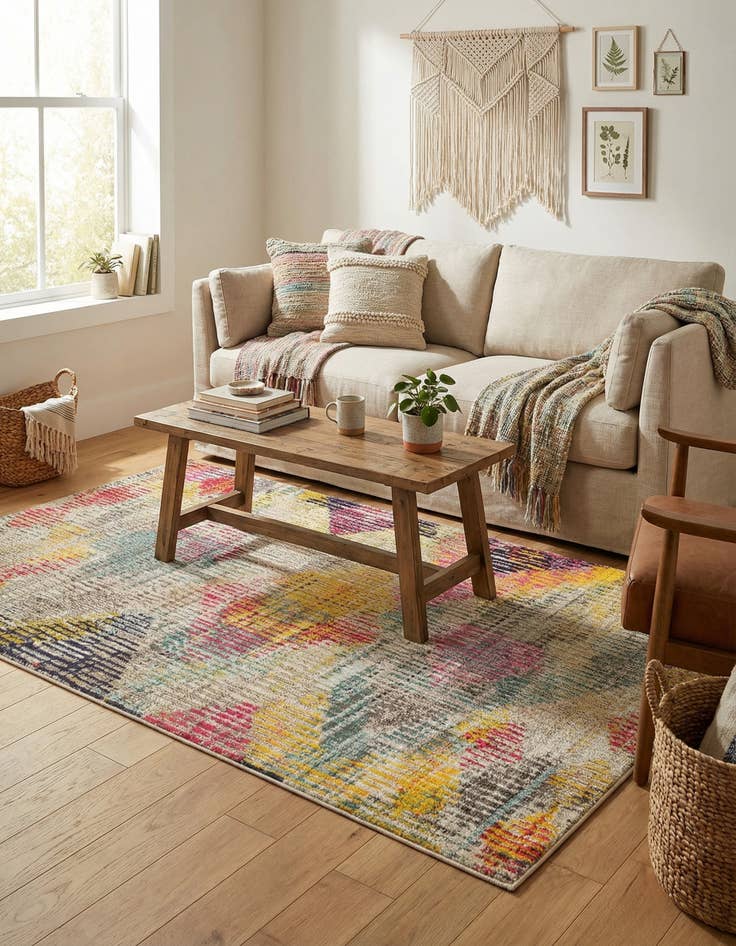 Detail image of 4' x 6'  Washable Spectrum Rug