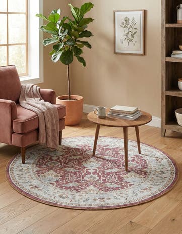 3' 6 x 3' 6 Washable Timeless Round Rug
