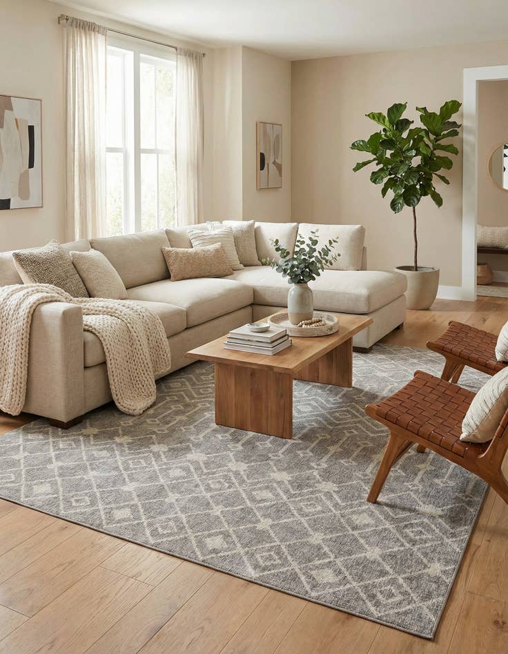 Detail image of 10' x 13' Eco Trellis Rug