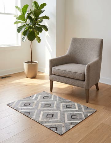 2' x 3' Cowhide Leather Rug