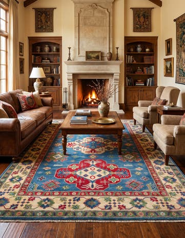 6' 8 x 9' 7 Hand Knotted Kazak Rug