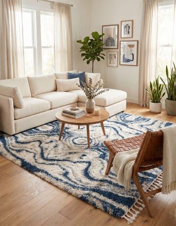 Blue Athena Shag Rug