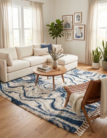 Blue Athena Shag Rug