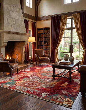 6' 11 x 9' 6 Hand Knotted Mamluk Ziegler Rug