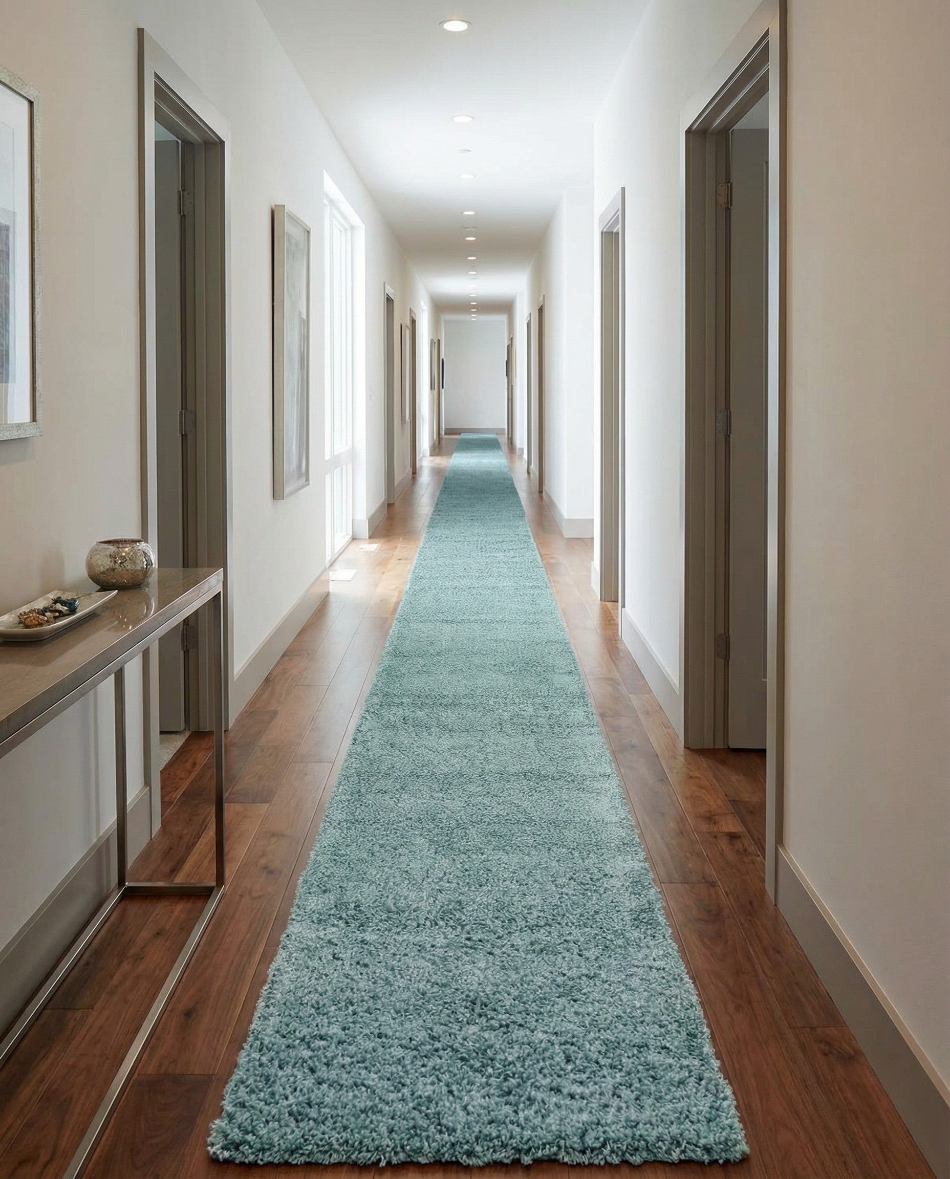 2' 7 x 19' 8 Solid Shag Runner Rug