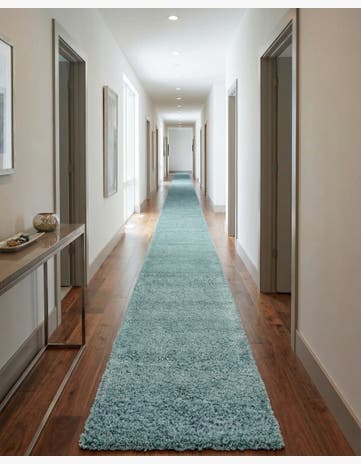 2' 7 x 19' 8 Solid Shag Runner Rug