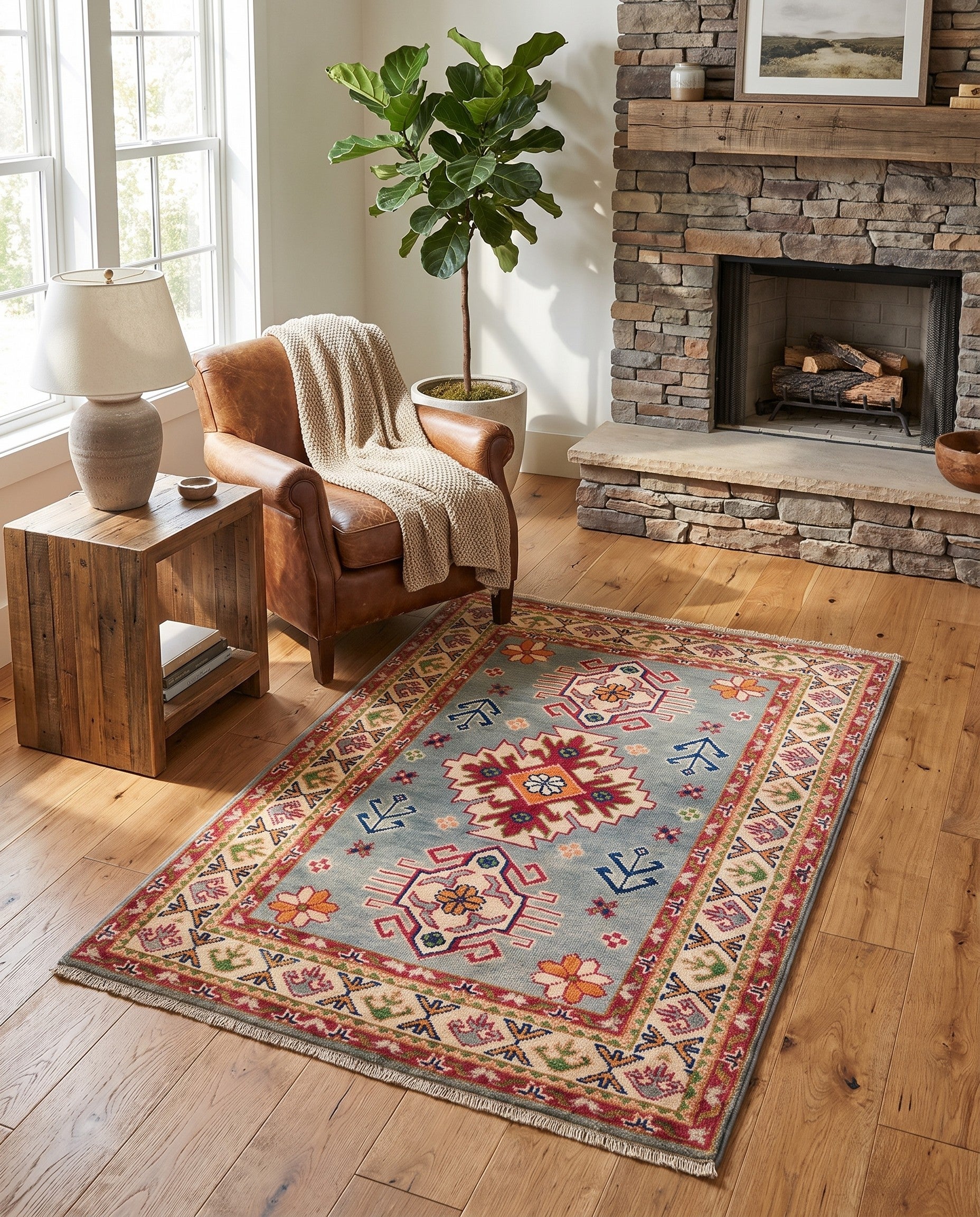 2' 9 x 4' 1 Hand Knotted Kazak Rug