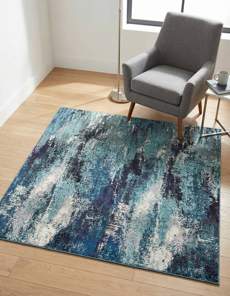 Detail image of 5' 3 x 5' 3 Washable Sevilla Square Rug