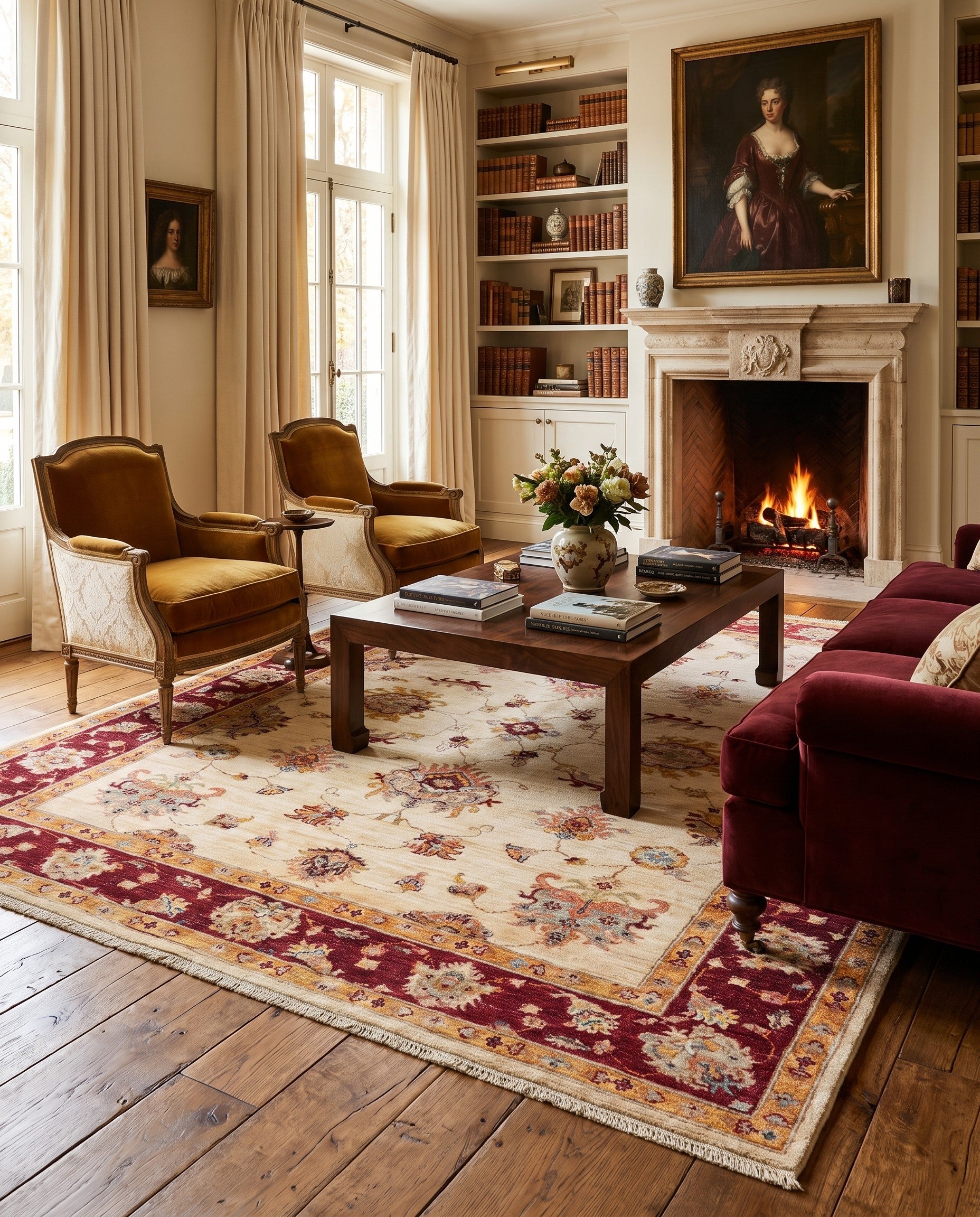 5' 1 x 6' 5 Hand Knotted Ziegler Rug