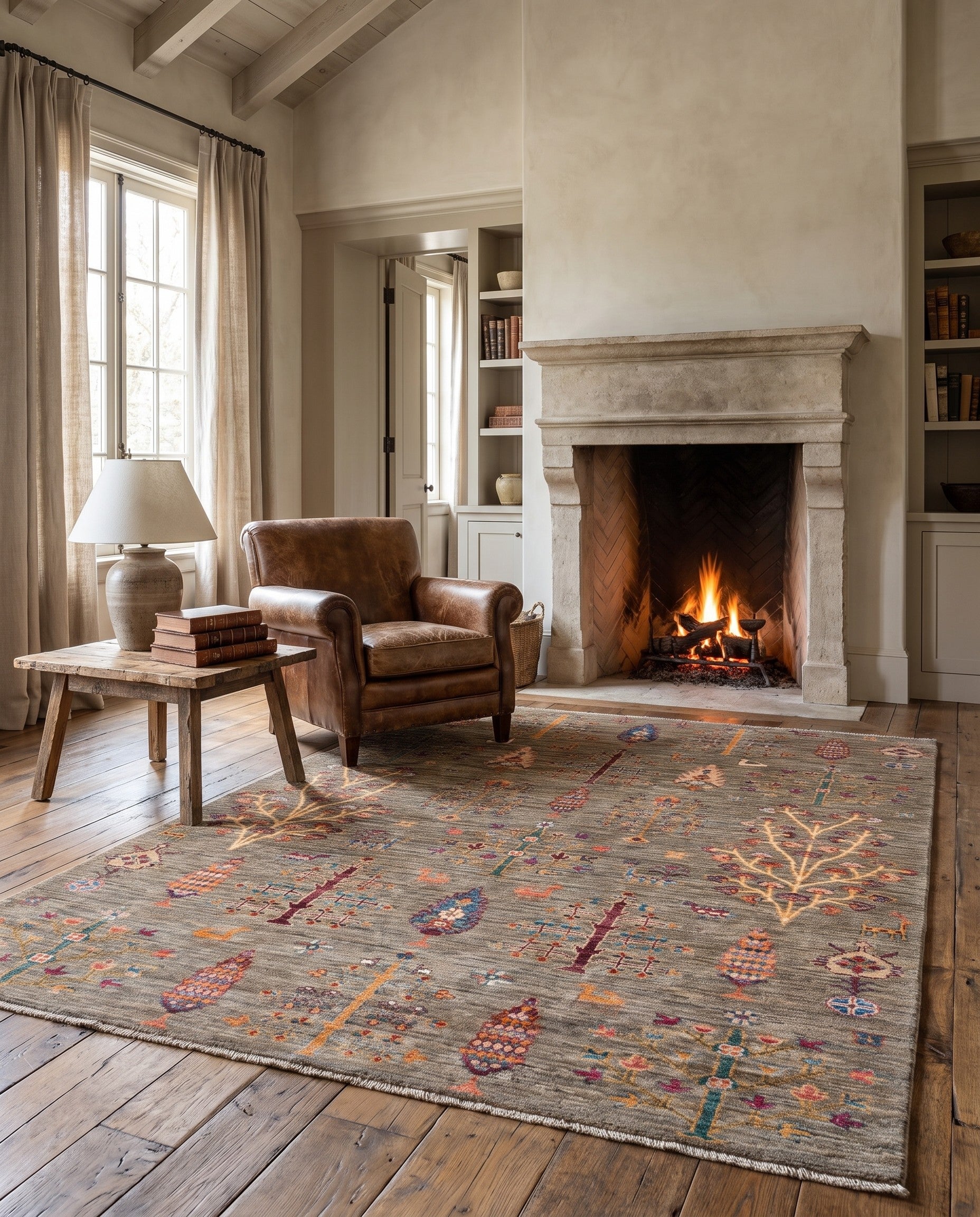 4' 6 x 5' 10 Hand Knotted Ariana Ziegler Rug