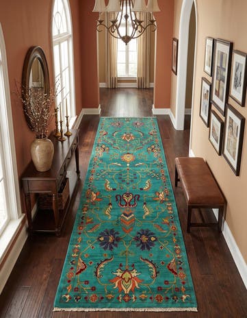 3' 1 x 9' 1 Hand Knotted Kazak Runner Rug