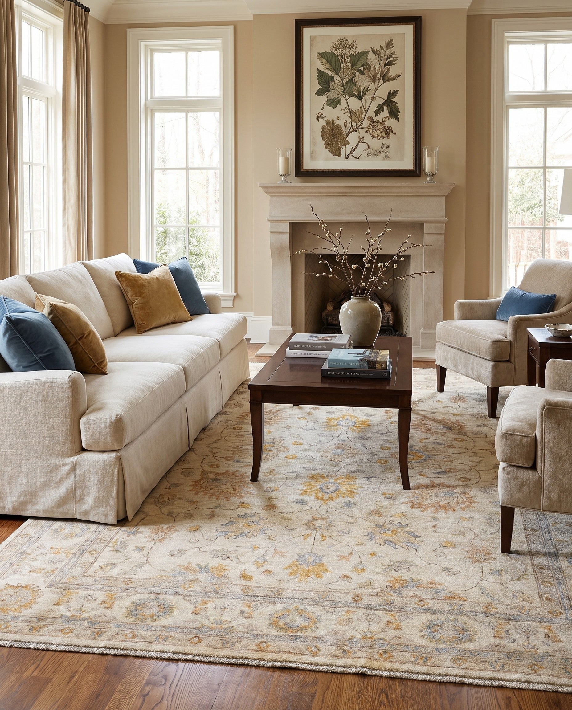 6' 9 x 9' 6 Hand Knotted Ziegler Rug