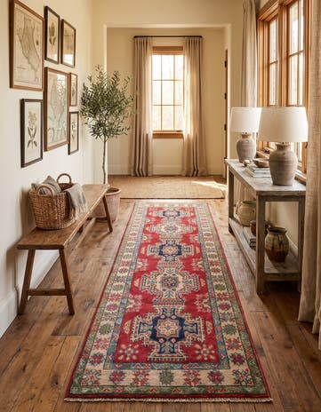 1' 11 x 6' 6 Hand Knotted Kazak Runner Rug
