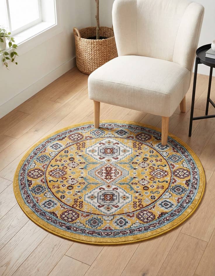 Detail image of 3' 3 x 3' 3 Kamala Washable Round Rug