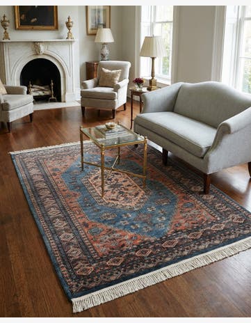 4' 2 x 5' 8 Hand Knotted Lahour Oriental Wool Rug