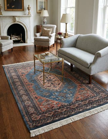 4' 2 x 5' 8 Hand Knotted Lahour Oriental Wool Rug