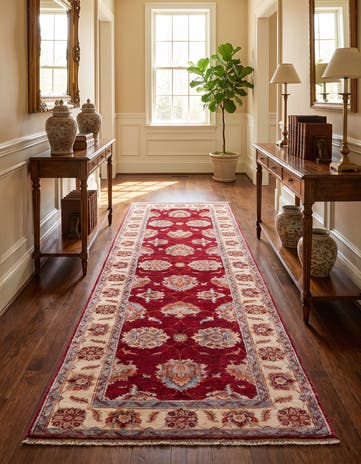 2' 9 x 8' 4 Hand Knotted Pershawar Ziegler Runner Rug