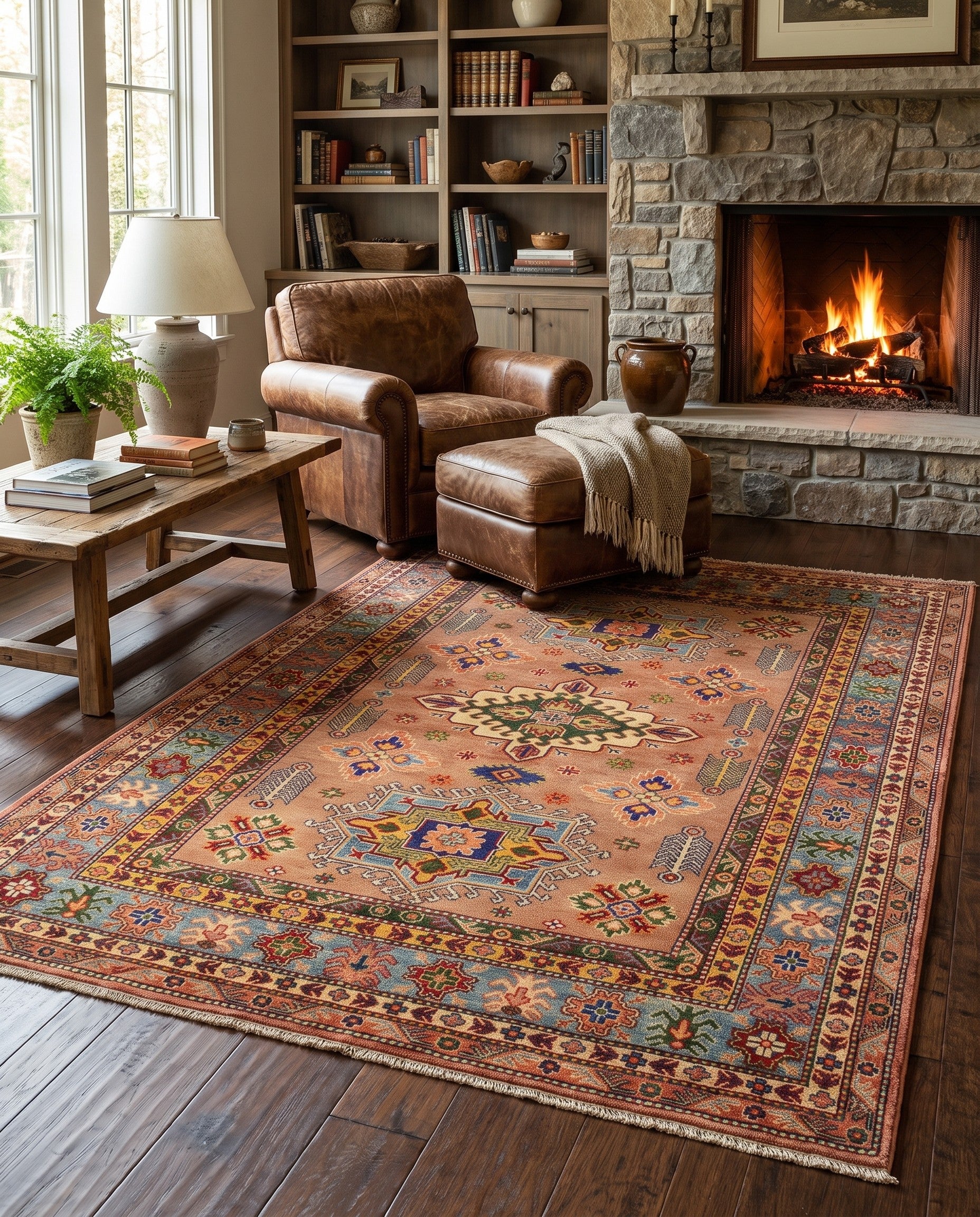 5' 6 x 8' Hand Knotted Kazak Rug
