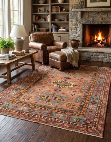 5' 6 x 8' Hand Knotted Kazak Rug