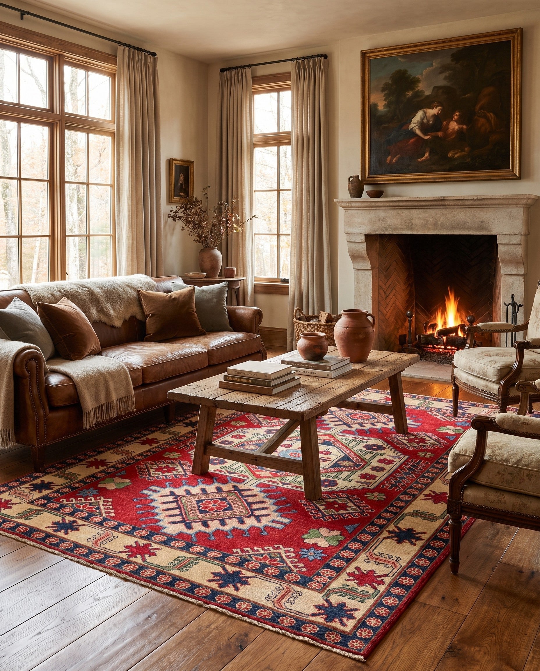 5' 3 x 6' 9 Hand Knotted Kazak Rug