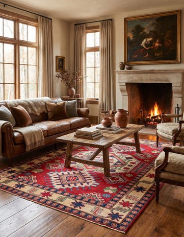 5' 3 x 6' 9 Hand Knotted Kazak Rug