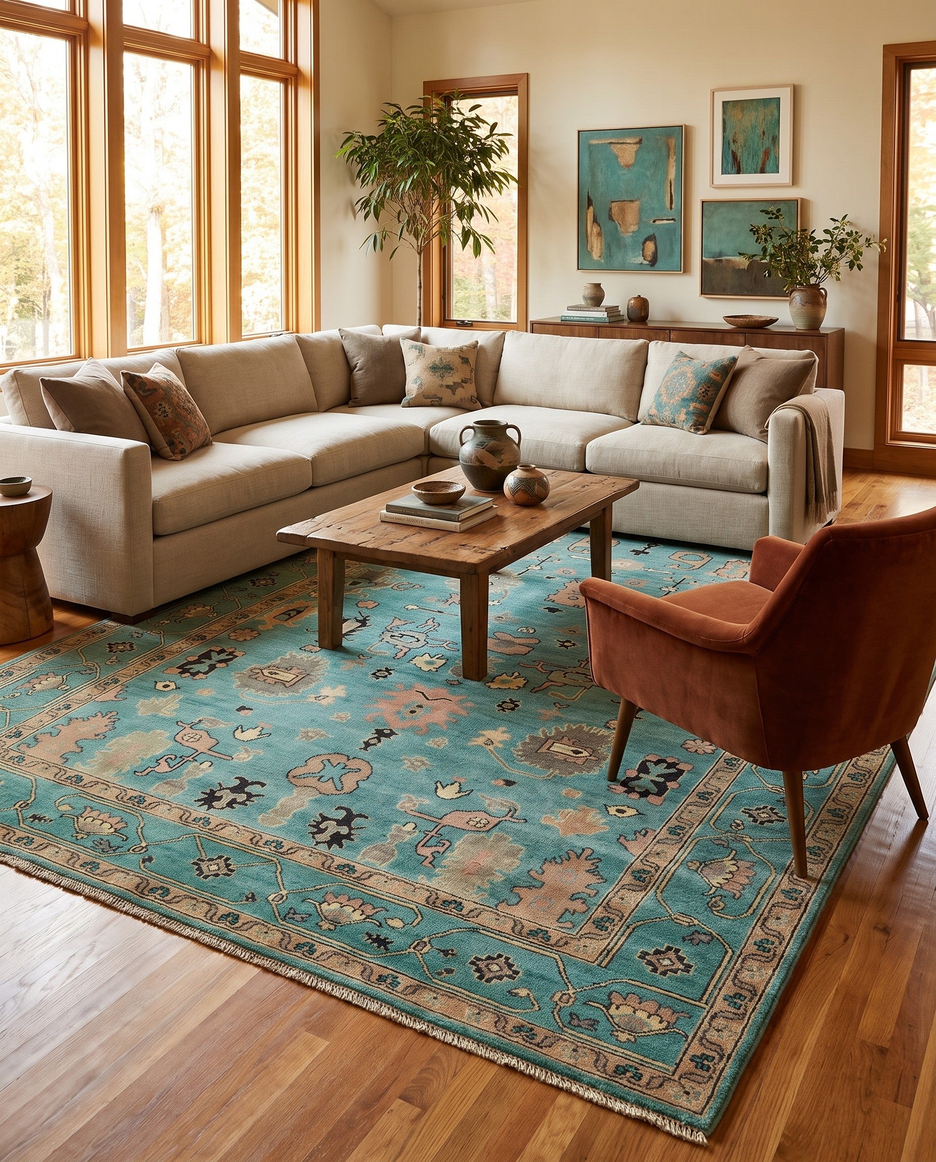 6' 9 x 9' 8 Hand Knotted Kazak Rug