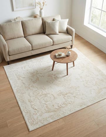 Ivory Finsbury Square Rug
