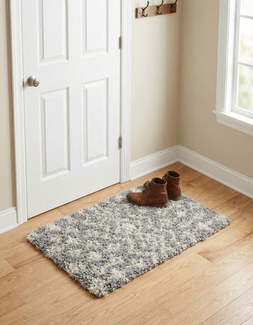 Gray Moroccan Trellis Shag Rug