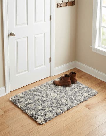 Gray Moroccan Trellis Shag Rug